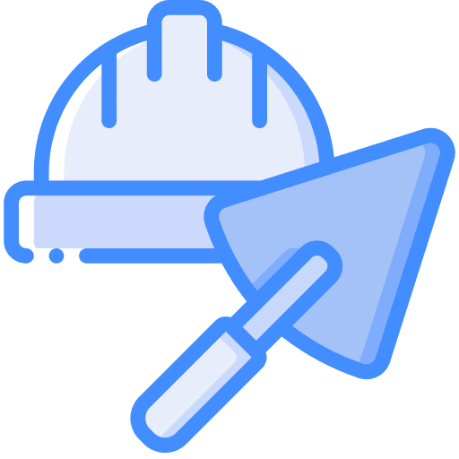 Hard hat safety trowel construction and tools icon