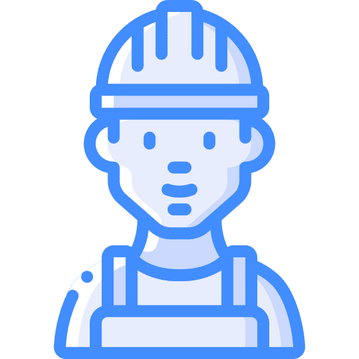 Worker contractor construction control icon