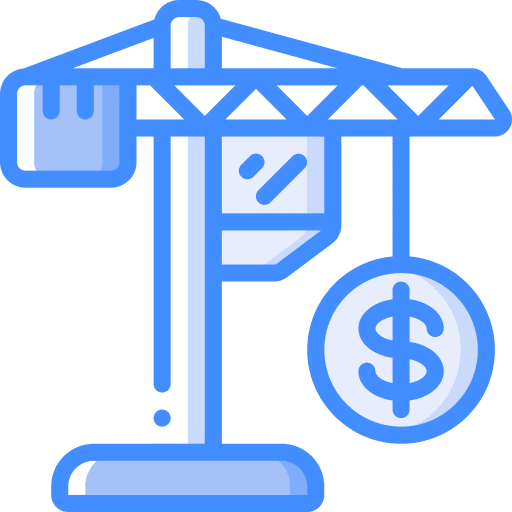 Crane transport construction money icon