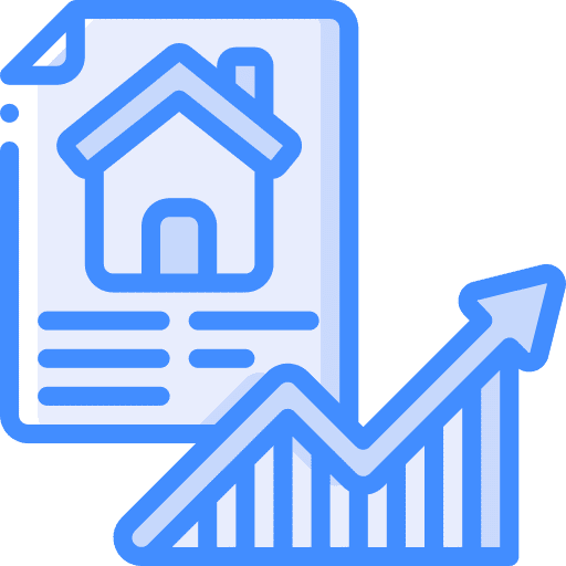Document graphs up arrow document icon