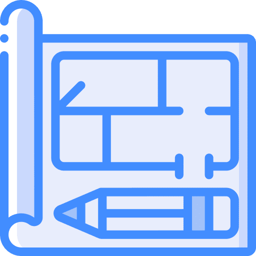 Floor plan house architecture and city pencil icon