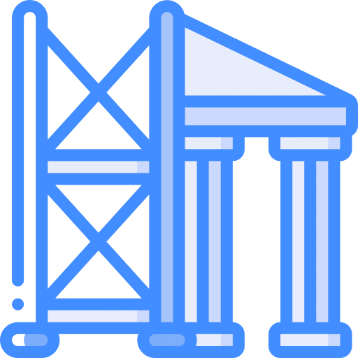 Scaffolding frame construction and tools old icon