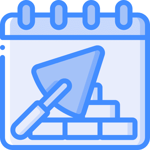 Calendar date wall construction icon