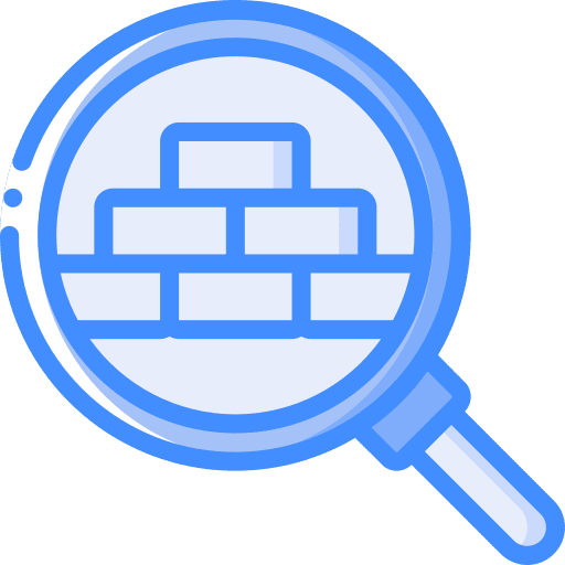 Magnifying glass magnifying glass bricklayer construction icon