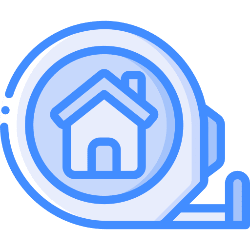 Measuring tape house measuring tape home icon