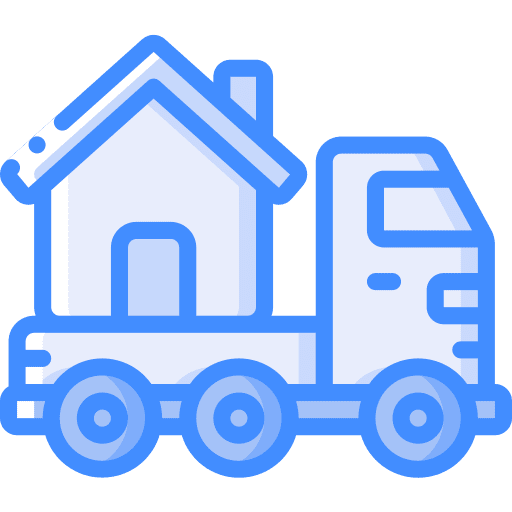 Moving truck transportation house real estate icon