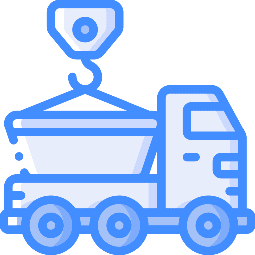 Skip skip crane delivery icon