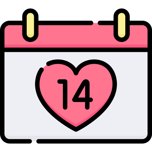 Valentines day february 14 calendar schedule icon Valentines day february 14 calendar schedule icon