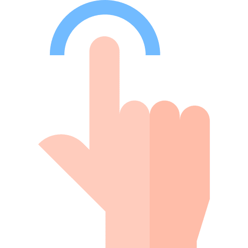 Easy use finger tap click icon