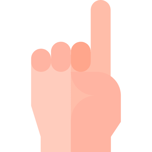 One finger sign language pointing gesture icon