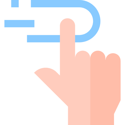 Swipe gesture hand drag icon
