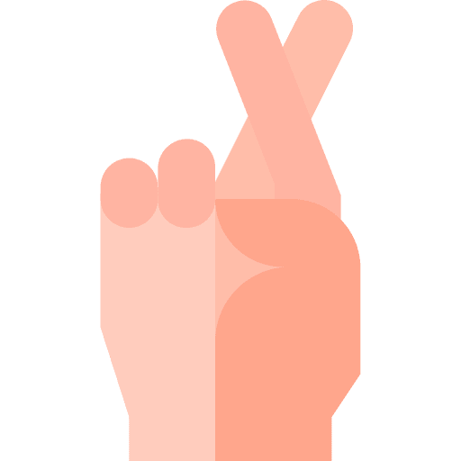 Cross fingers hope gesture middle finger icon Cross fingers hope gesture middle finger icon