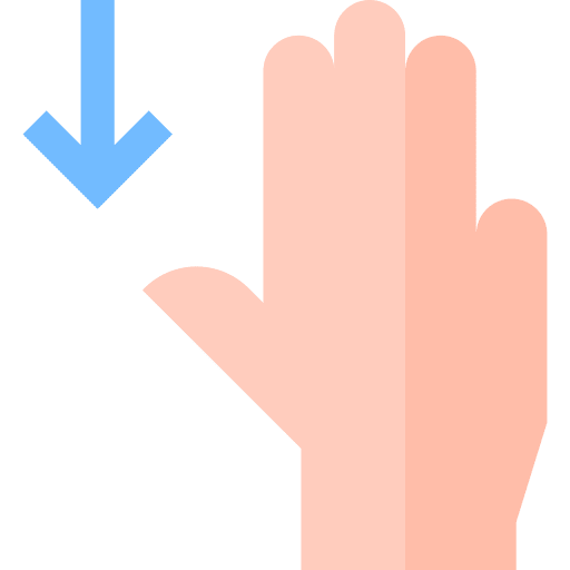 Three fingers hand scroll down move icon Three fingers hand scroll down move icon