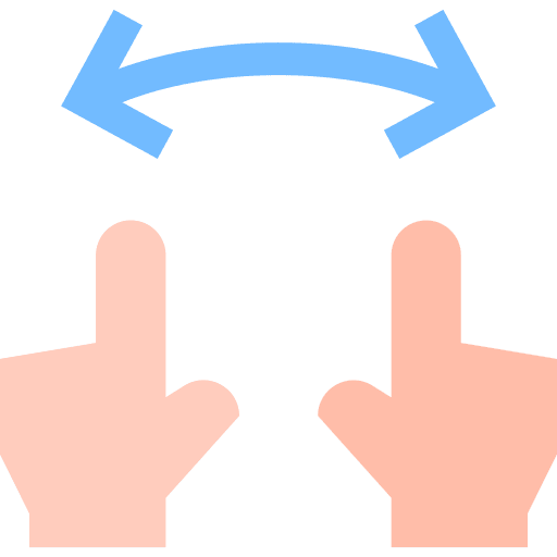 Zoom left arrow finger horizontal icon Zoom left arrow finger horizontal icon