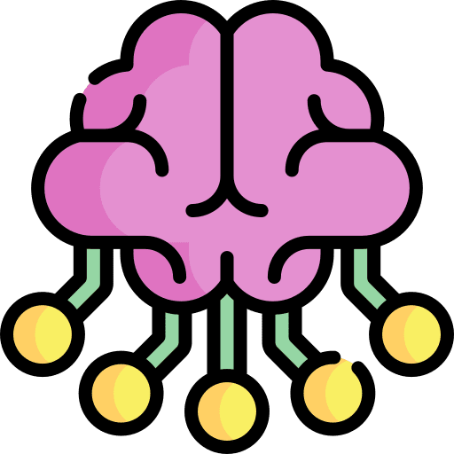 Artificial intelligence connection futuristic education icon Artificial intelligence connection futuristic education icon