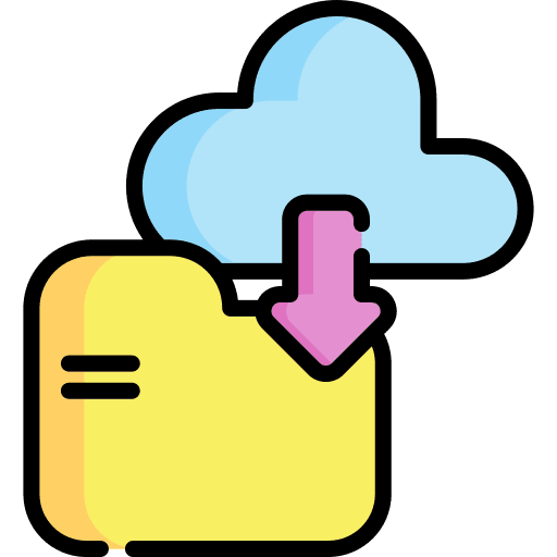Folder down arrow files and folders cloud computing icon Folder down arrow files and folders cloud computing icon