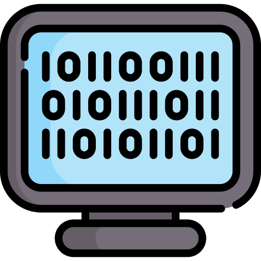 Binary code binary code screen seo and web icon Binary code binary code screen seo and web icon