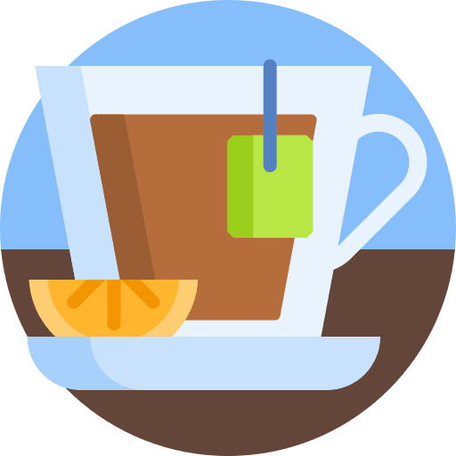 Tea mug lemon slice bag herbal icon
