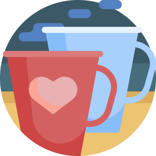 Tea cup mug tea cup heart icon