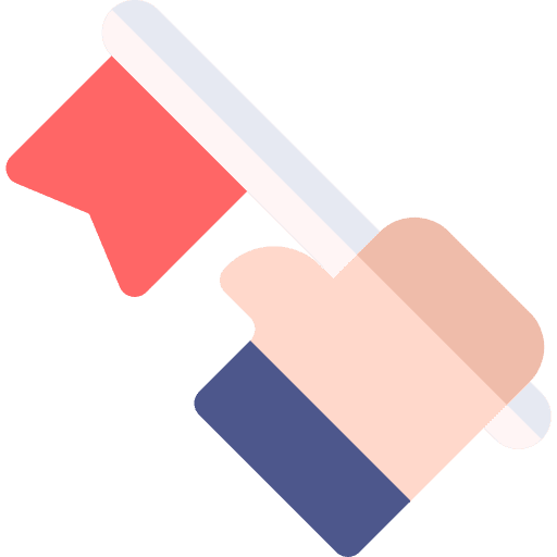 Start goals hand flags icon