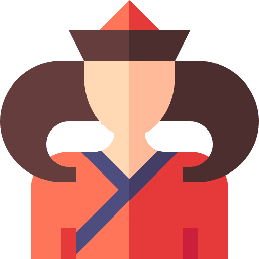 Woman mongolian people person icon Woman mongolian people person icon