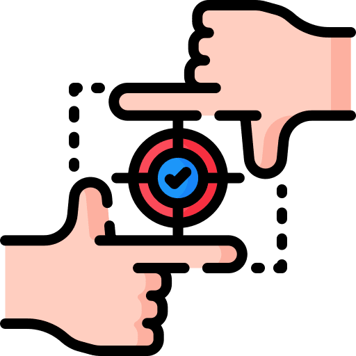 Focus hands aim objective icon