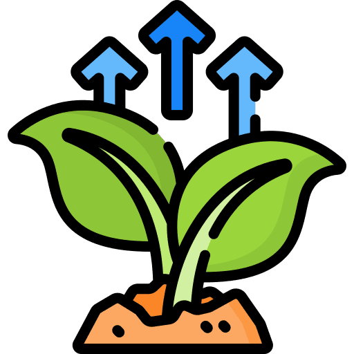 Growth up arrow sprout plant icon