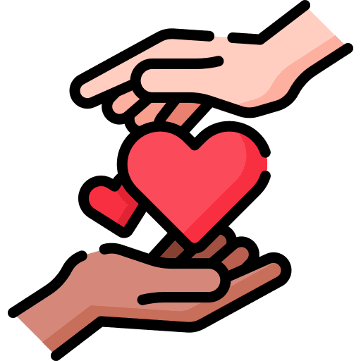 Kindness heart give love solidarity icon