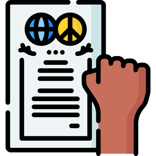 Human rights document hand civil right icon