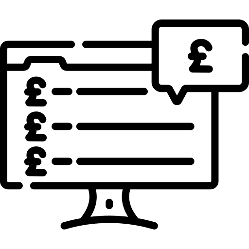 Budgeting monitor online business digital economy icon