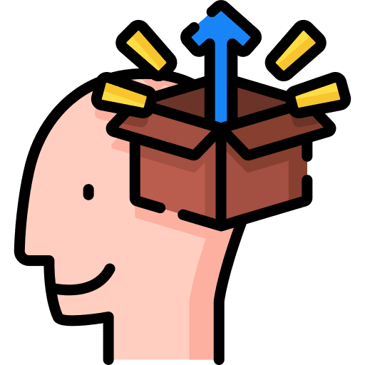 Think out of the box creative marketing user icon
