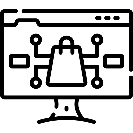 Ecommerce business and finance computer monitor icon Ecommerce business and finance computer monitor icon