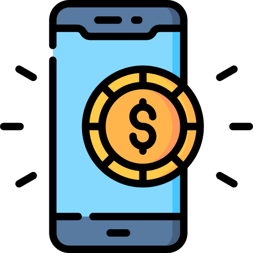 Mobile payment business and finance mobile payment coin icon