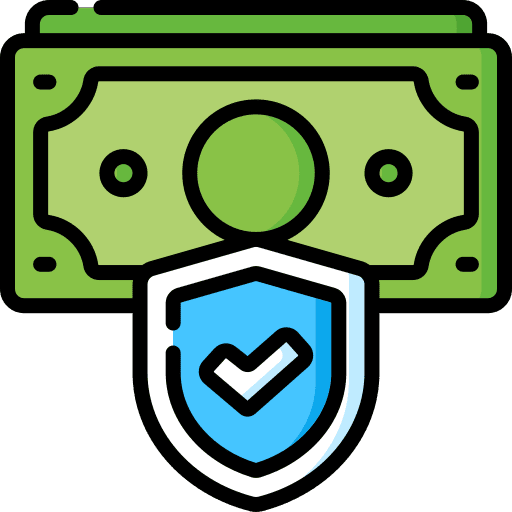 Protect security business and finance money icon