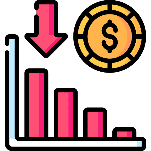 Losses bar chart graphic analysis icon Losses bar chart graphic analysis icon