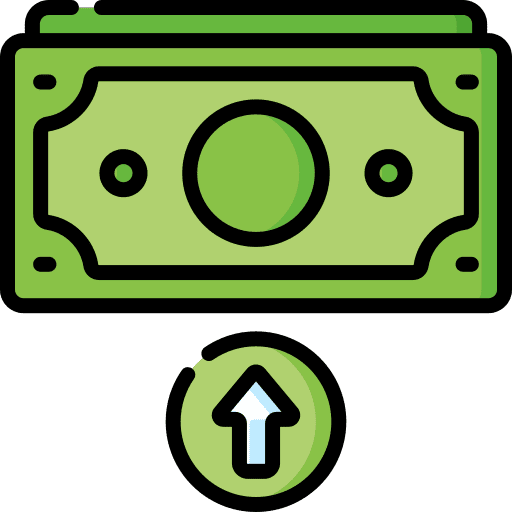 Money banknote currency increase icon Money banknote currency increase icon