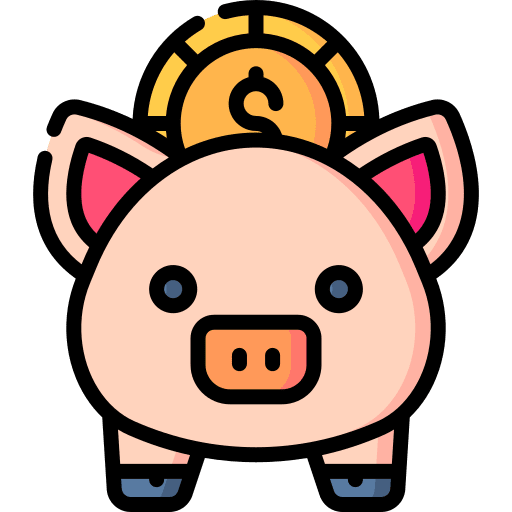Piggy bank currency money dollar icon