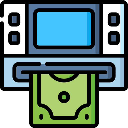 Atm bill cash point business and finance icon Atm bill cash point business and finance icon
