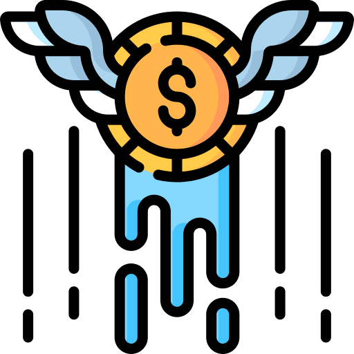 Dollar flying business and finance economy icon Dollar flying business and finance economy icon