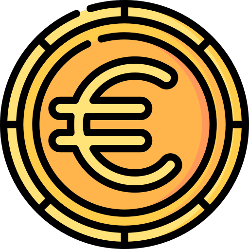 Euro bank euro coin icon Euro bank euro coin icon