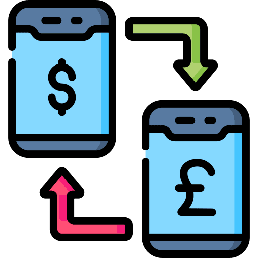 Exchange mobile phone pound sterling smartphone icon Exchange mobile phone pound sterling smartphone icon