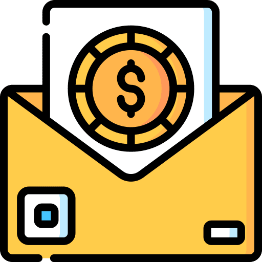 Mail communications payment salary icon Mail communications payment salary icon