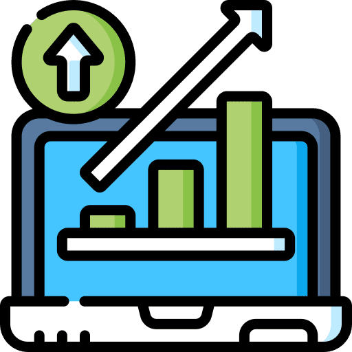 Profit computer business and finance up arrow icon Profit computer business and finance up arrow icon