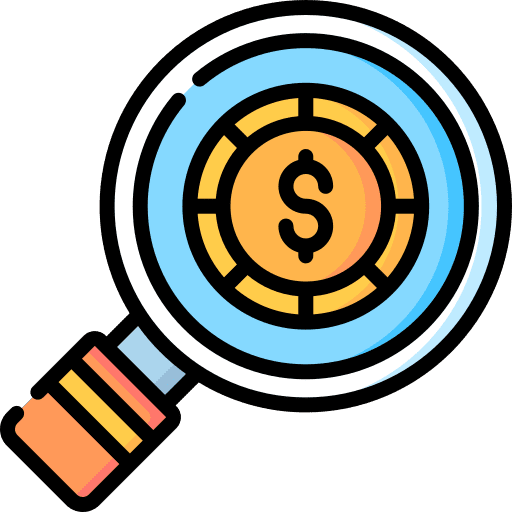 Search investment loupe magnifying glass icon Search investment loupe magnifying glass icon