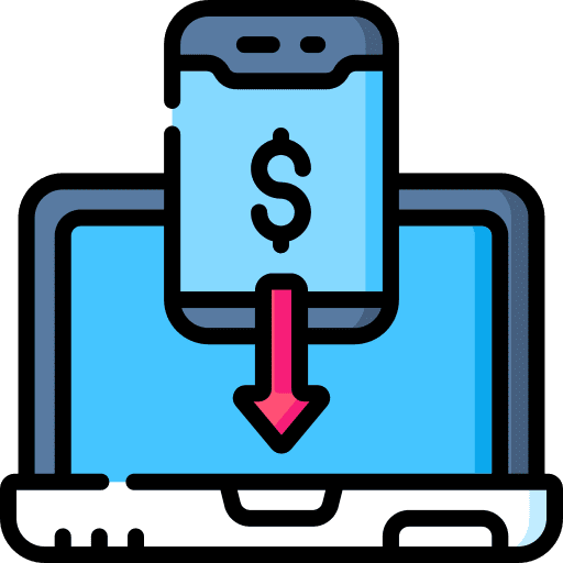Business dollar symbol business smartphone icon Business dollar symbol business smartphone icon
