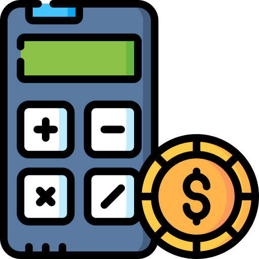 Calculator dollar education coin icon Calculator dollar education coin icon