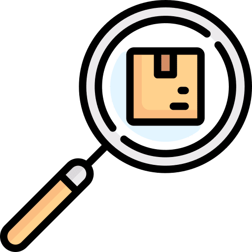 Parcel search storage magnifying glass icon Parcel search storage magnifying glass icon