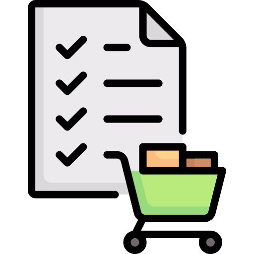 Shopping list file shopping cart business and finance icon