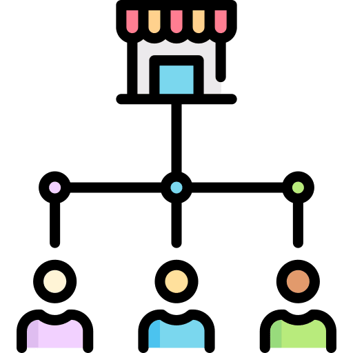 Store business and finance hierarchy users icon Store business and finance hierarchy users icon