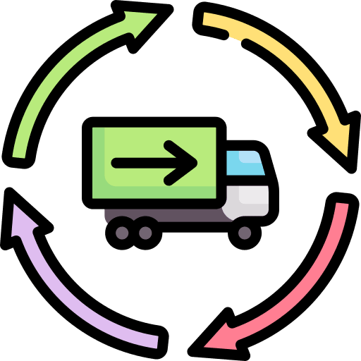 Truck delivery shipping and delivery circular arrows icon Truck delivery shipping and delivery circular arrows icon